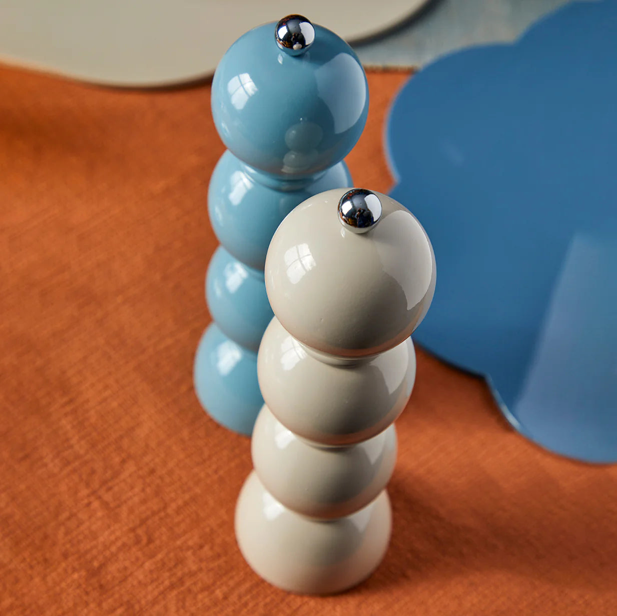 Bobbin Lacquer Salt or Pepper Mill | Chambray Blue