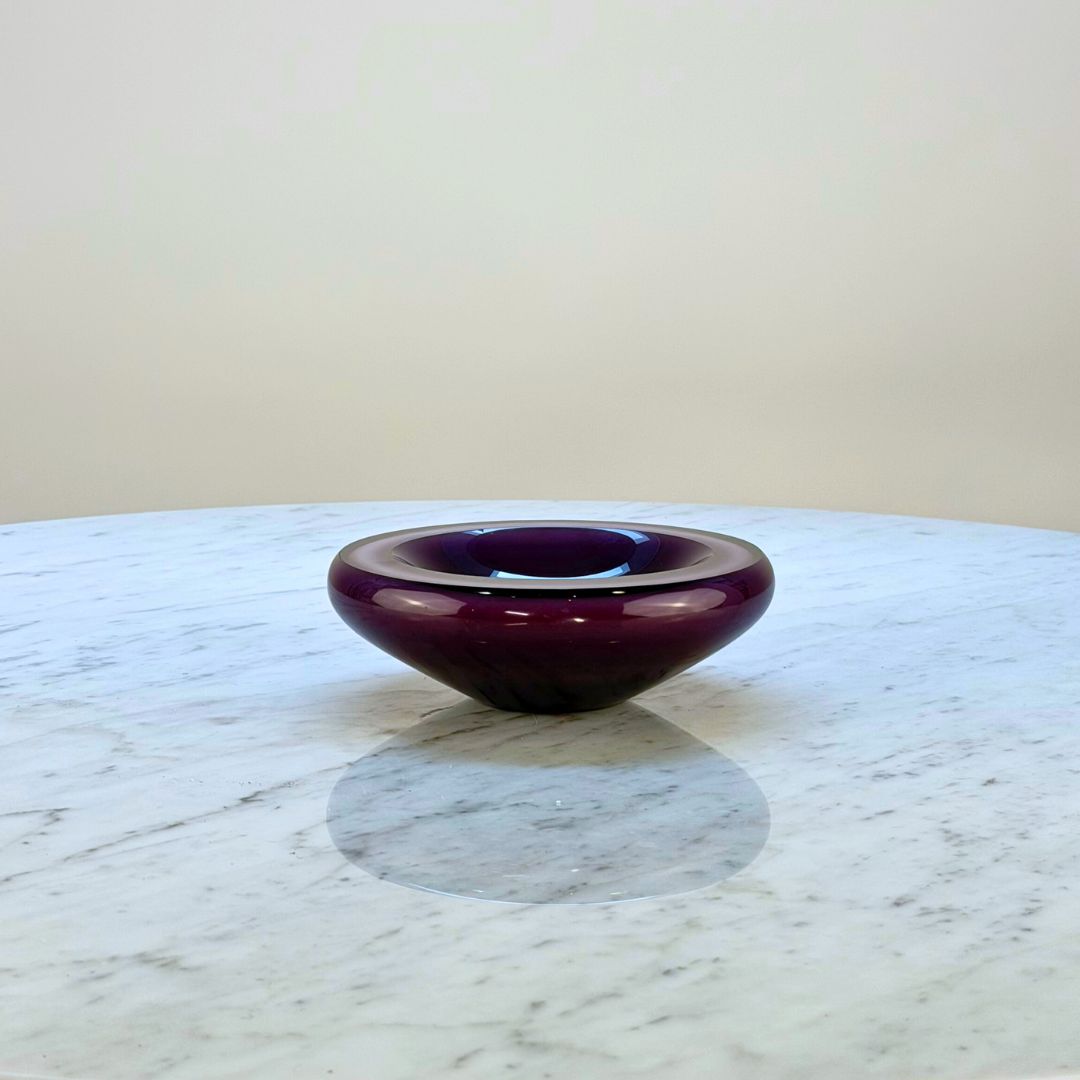 Murano Glass Bowl in Deep Amethyst