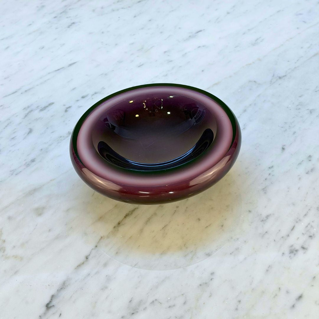 Murano Glass Bowl in Deep Amethyst