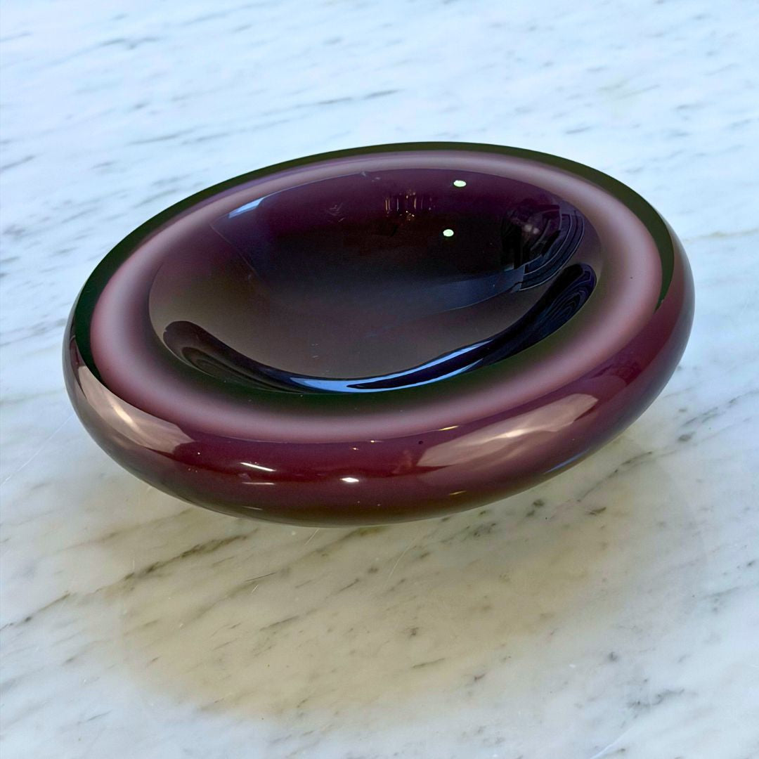 Murano Glass Bowl in Deep Amethyst