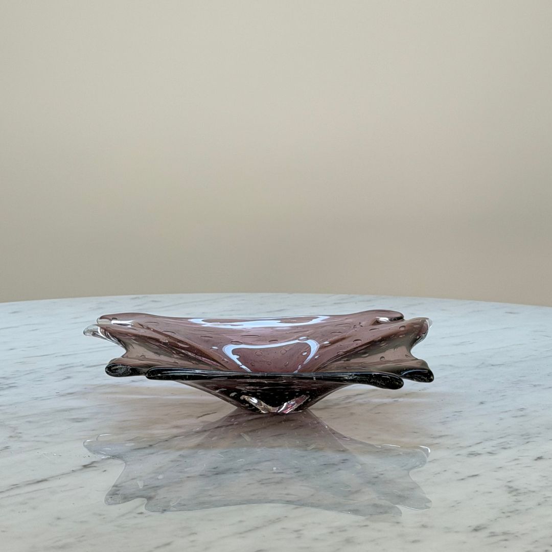 Hand-Blown Glass “Splash” Bowl in Plum
