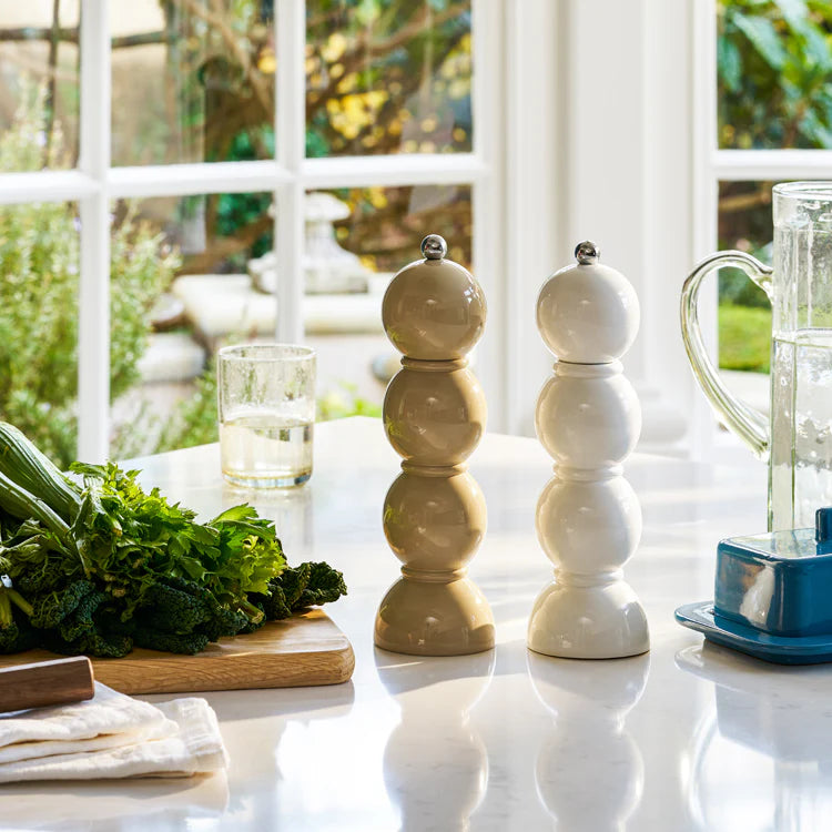 Bobbin Lacquer Salt or Pepper Mill | white