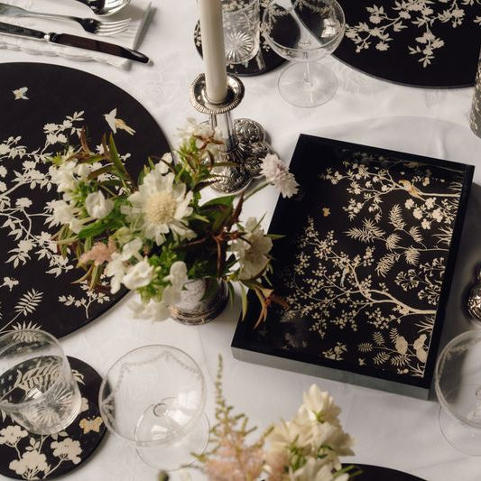 Black Small Chinoiserie Tray
